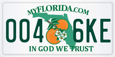 FL license plate 0046KE
