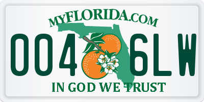 FL license plate 0046LW