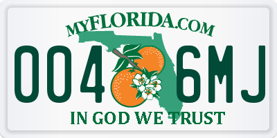 FL license plate 0046MJ