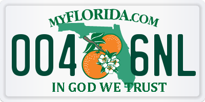 FL license plate 0046NL