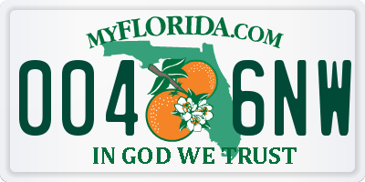 FL license plate 0046NW