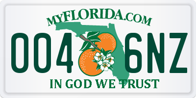 FL license plate 0046NZ