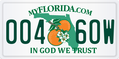 FL license plate 0046OW