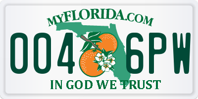 FL license plate 0046PW