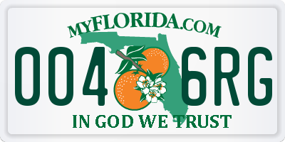 FL license plate 0046RG