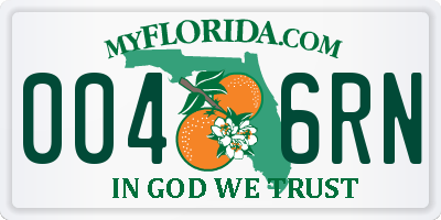 FL license plate 0046RN