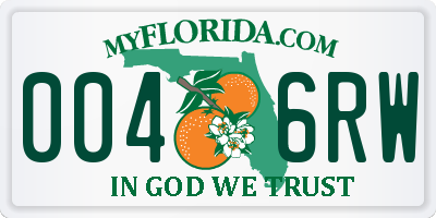 FL license plate 0046RW