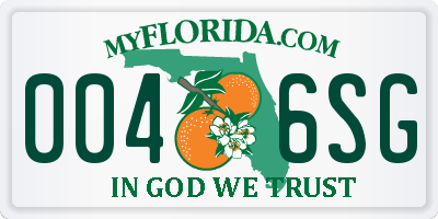 FL license plate 0046SG