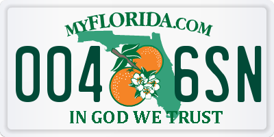 FL license plate 0046SN