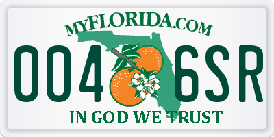 FL license plate 0046SR