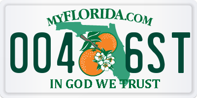 FL license plate 0046ST