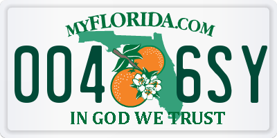 FL license plate 0046SY