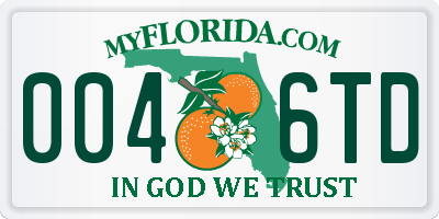 FL license plate 0046TD