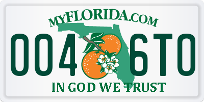 FL license plate 0046TO