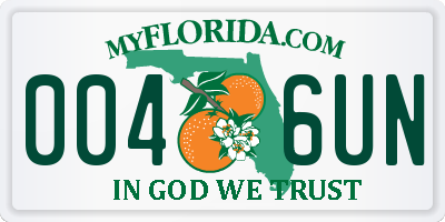 FL license plate 0046UN