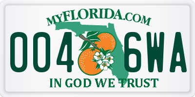 FL license plate 0046WA