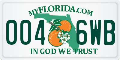 FL license plate 0046WB