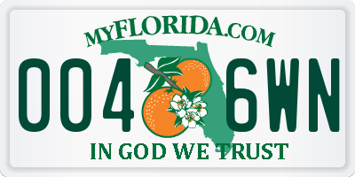 FL license plate 0046WN
