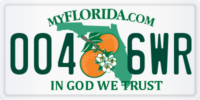 FL license plate 0046WR