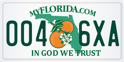 FL license plate 0046XA