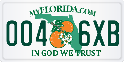 FL license plate 0046XB