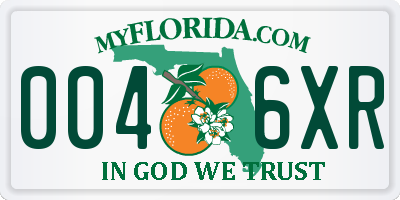 FL license plate 0046XR
