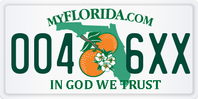 FL license plate 0046XX