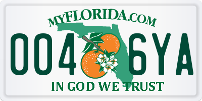 FL license plate 0046YA