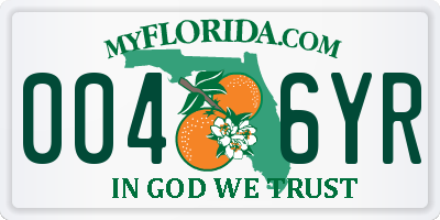 FL license plate 0046YR