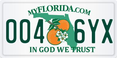 FL license plate 0046YX