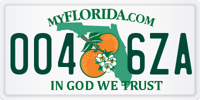 FL license plate 0046ZA