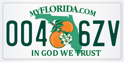 FL license plate 0046ZV