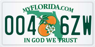 FL license plate 0046ZW