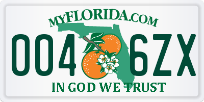 FL license plate 0046ZX