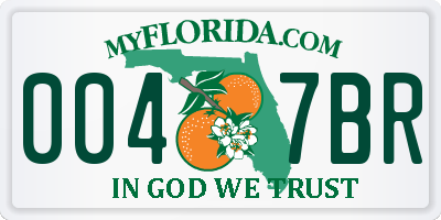 FL license plate 0047BR