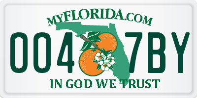 FL license plate 0047BY