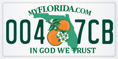 FL license plate 0047CB