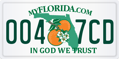 FL license plate 0047CD