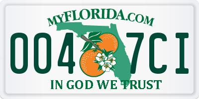 FL license plate 0047CI