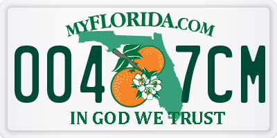 FL license plate 0047CM