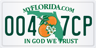 FL license plate 0047CP