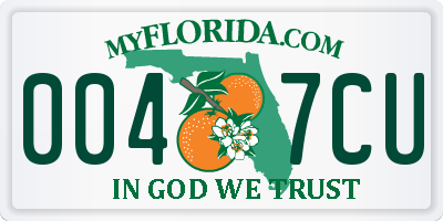 FL license plate 0047CU