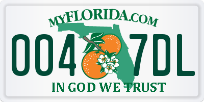 FL license plate 0047DL