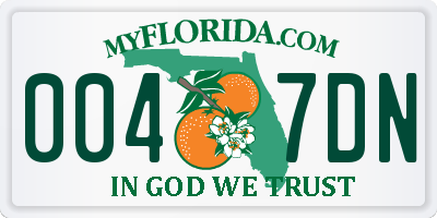 FL license plate 0047DN