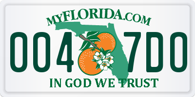 FL license plate 0047DO