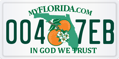 FL license plate 0047EB