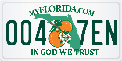 FL license plate 0047EN