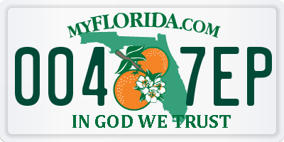 FL license plate 0047EP