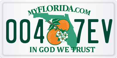 FL license plate 0047EV