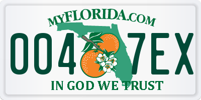 FL license plate 0047EX